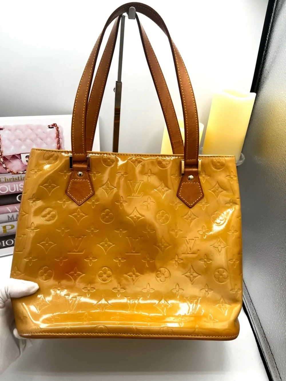 Louis Vuitton Vernis Houston Monogram Tote with COA